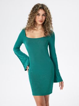 Cider - Solid Square Neck Mini Dress