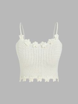 Cider - Floral Knitted Crop Cami Top