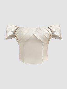 Cider - Satin Off Shoulder Corset Top