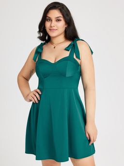 Cider - Satin Bowknot Cami Mini Dress Curve & Plus