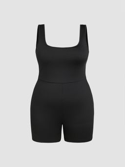 Cider - U Neckline Ultra Short Playsuit Curve & Plus