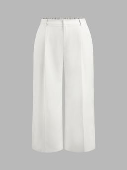 Cider - Mid Waist Pleated Pocket Wide Leg Pant Curve & Plus