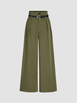 Cider - Belted Pleated Wide Leg Trouser