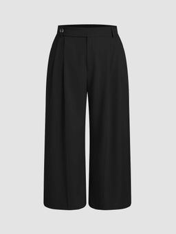 Cider - Mid Waist Solid Wide Leg Trouser Curve & Plus