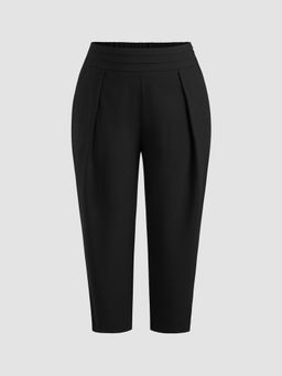 Cider - High Waist Solid Tapered Trouser Curve & Plus