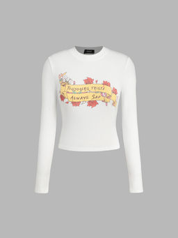 Cider - Round Neckline Graphic Long Sleeve Tee