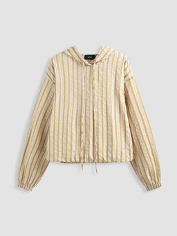Cider - Striped Drawstring Hoodie