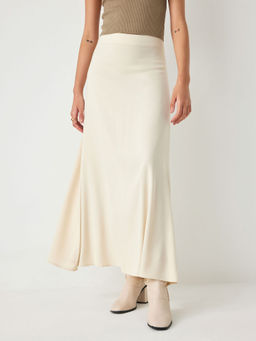 Cider - High Waist Solid Pleated Maxi Skirt