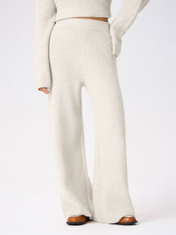 Cider - Wool Blend Knitted Mid Waist Wide Leg Trouser
