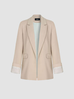 Cider - Collar Solid Pocket Blazer