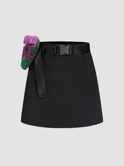 Cider - Solid Buckle Skirt with Fleece Waist Bag (Set of 2)