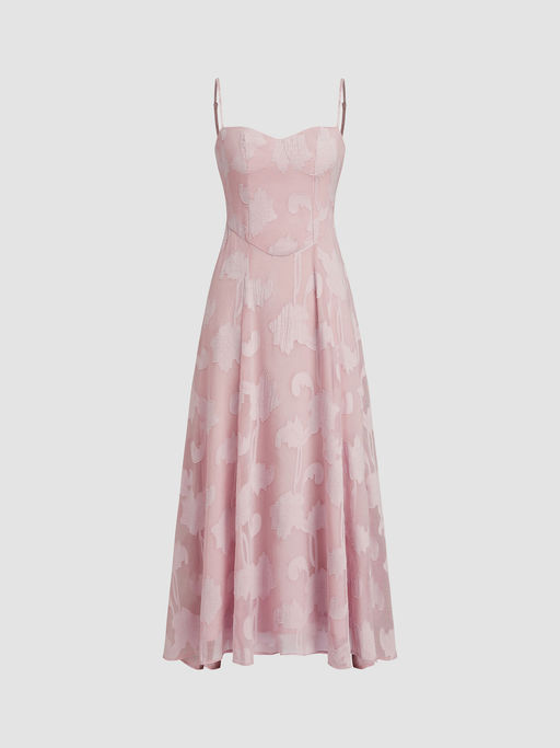 Buy Cider Woven Square Neck Fruit Knotted Ruffle Hem Maxi Dress (XS) Online