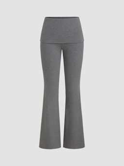 Cider - Jersey Low Rise Solid Flared Trouser