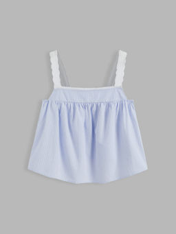 Cider - Cotton Blend Square Neck Striped Tank Top