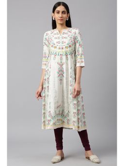 WISHFUL by W - White Floral Kurta
