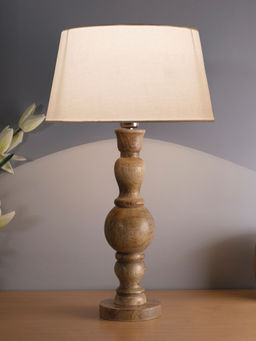 Homesake - Wood Bubble Table Lamp White Empire Shade