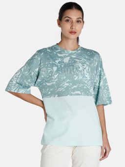 Puma - Power Colorblock Summer Womens Green T-shirt