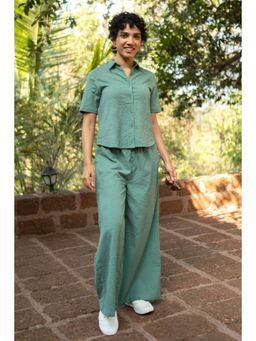 Creatures of Habit - Seersucker Oversized Pants-Sage Green