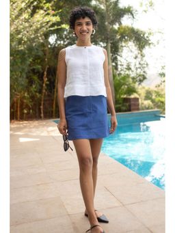 Creatures of Habit - Hemp Mini Skirt-Electric Blue