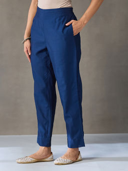 Fabindia - Indigo Cotton Silk Ethnic Pant