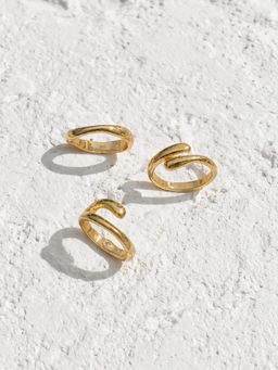Niska - Women Gold Fusion Rings (Pack of 3)