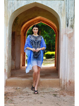 Ravi Rajoria - Women's Multi-Color Digital Printed Kaftan Dress