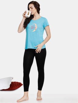 Zivame - Rosaline U&I Knit Cotton Top - Scuba - Blue