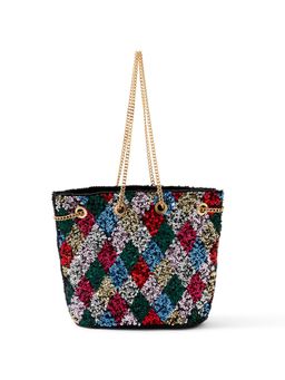 Accessorize London - Womens Multi Harlequin Sequin Duffle Bag