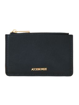 Accessorize London - Womens Faux Leather Black Classic Card Holder