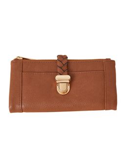 Accessorize London - Womens Faux Leather Ten Plait Push-Lock Wallet