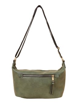Accessorize London - Womens Faux Leather Soft Casual Khaki Webbing Sling Bag