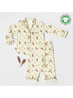 The Boo Boo Club - Muslin All Over Adorable Kangaroo Print Night Suit (Set of 2)