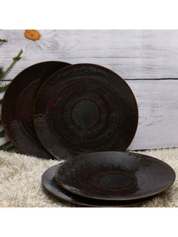 MESA - Black Coupe Serving Plate Set of 4 Oro