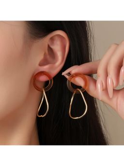 Salty - Digi Link Luxury Brown Drop Earrings