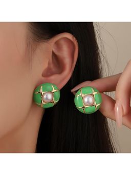 Salty - Pearly Luxury Green Stud Earring