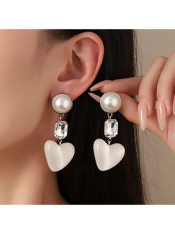 Salty - Posy Luxury White Drop Earrings