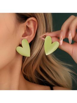 Salty - Green Heart Acrylic Drop Earrings