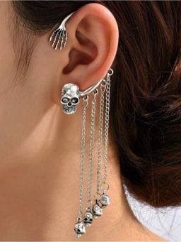 Salty - Bone-Chic Skull Cuff Earring