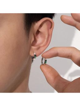 Salty Alpha - Classic Round Emerald Hoop Earrings