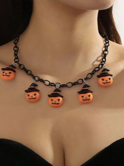 Salty - Halloween Pumpkin Orange Necklace
