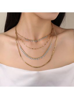 Salty - Sleek Layered Blue Necklace