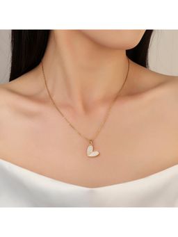 Salty - Haley Studded Heart White Necklace