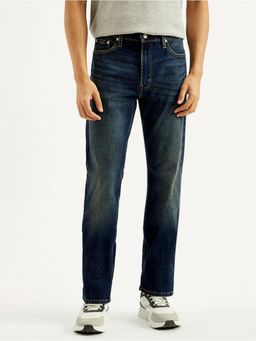Levi's - Mens 513 Dark-Blue Slim Straight Fit Mid Rise Jeans