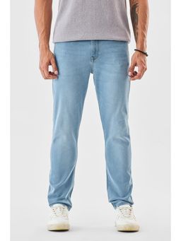 Snitch - Light Blue Washed Slim Fit Casual Jeans for Men