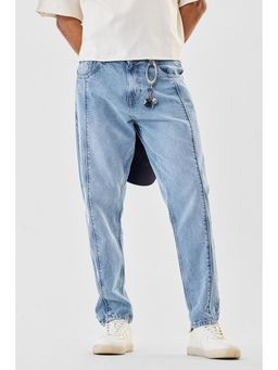 Snitch - Light Blue Denim Baggy Fit Casual Jeans for Men