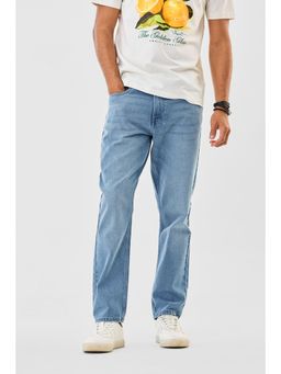 Snitch - Light Blue Washed Slim Fit Casual Jeans for Men
