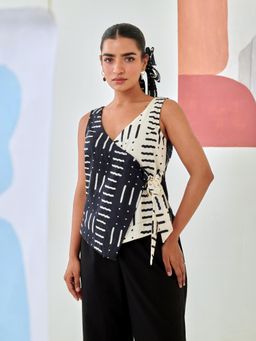 MoonTara - Multi-Colour Printed Wrap Top