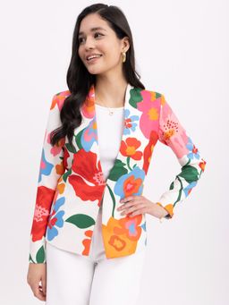 FableStreet - Floral Print Blazer - Multicolour