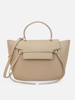 Carry City - Cici Large In Pure Leather Beige Women Handheld Hand Bag