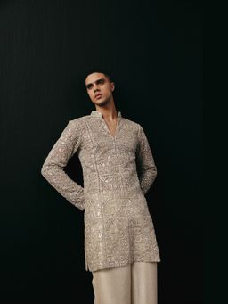 Twenty Nine - Ivory Men's Mirrorwork Kurta